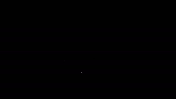 Λευκή γραμμή Πιστοποιητικό θανάτου στο χέρι εικονίδιο απομονώνονται σε μαύρο φόντο. 4K Γραφική κίνηση κίνησης βίντεο - Πλάνα, βίντεο