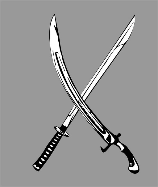 Ukrayna Kazaklarının Kılıcı ve Kılıcı - Vektör, Görsel