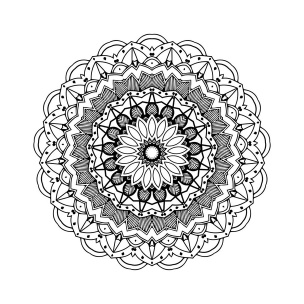 Черно-белый векторный элемент мандала - Вектор,изображение