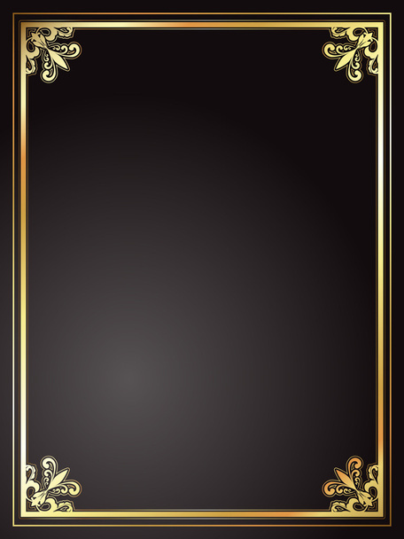 Золотая и черная рамка
 - Вектор,изображение