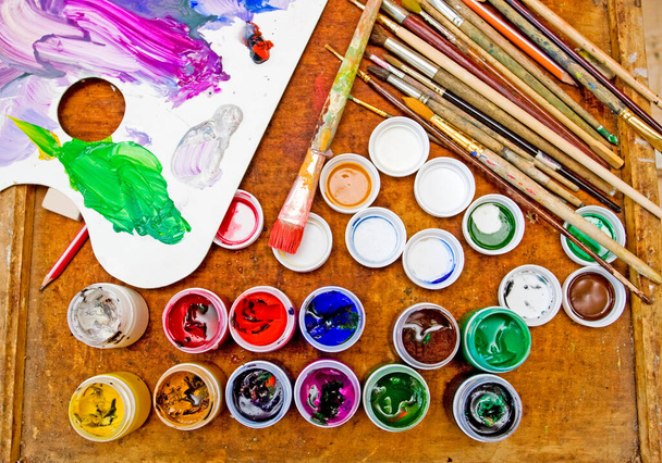 palette of a young artist - Photo, Image