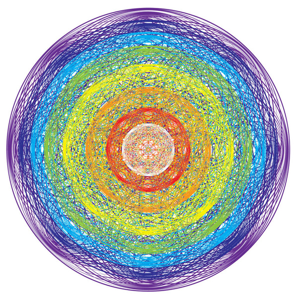 círculo de un arco iris, ilustración en espiral multicolor sobre fondo blanco - Foto, Imagen