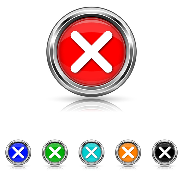 X ícone de fechamento - seis cores definidas
 - Vetor, Imagem