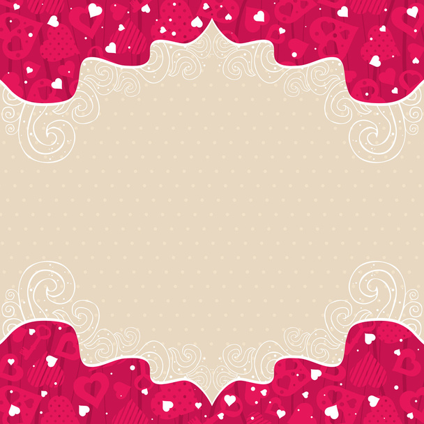 Valentines background with pink hearts - Vector, imagen
