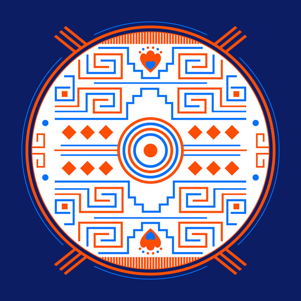 Mayan Aztec Style Emblem design, Maya iconography. - Vector, Image