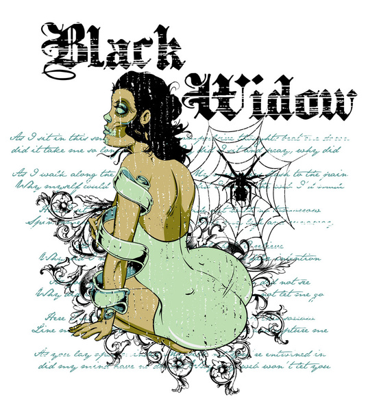 Schwarze Witwe - Vektor, Bild