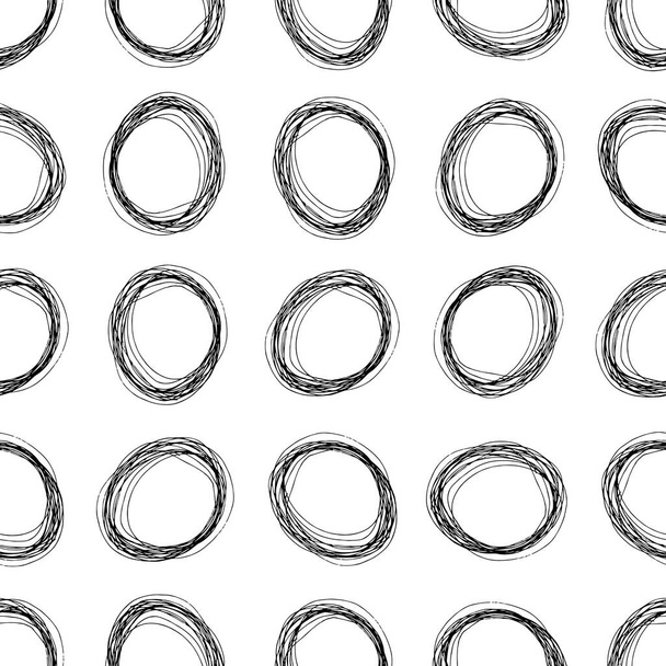 スケッチ楕円形のシームレスなパターン - ベクター画像