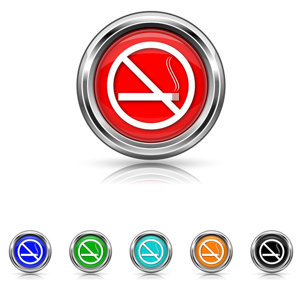 nem dohányzó ikon - hat színek beállítása - Vektor, kép