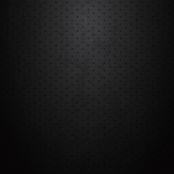 Черный перфорированный фон с черными дырами и свечением - Иллюстрация - Вектор,изображение