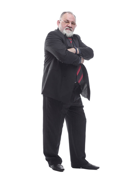 confident bearded businessman looking at the camera . isolated on a white - Zdjęcie, obraz
