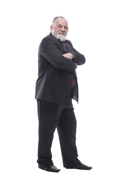 confident bearded businessman looking at the camera . isolated on a white - Foto, imagen