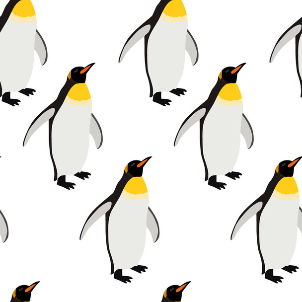 безшовний візерунок з зображеннями пінгвінів, орнамент для шпалер і тканини, обгортка, папір для скрапбукінгу, фон для різних дизайнів
 - Вектор, зображення
