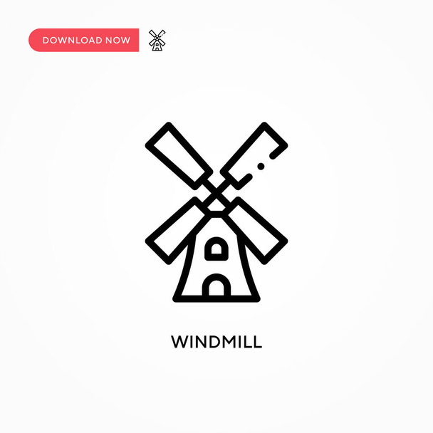 Windmühlen-Vektorsymbol. Moderne, einfache flache Vektordarstellung für Website oder mobile App - Vektor, Bild