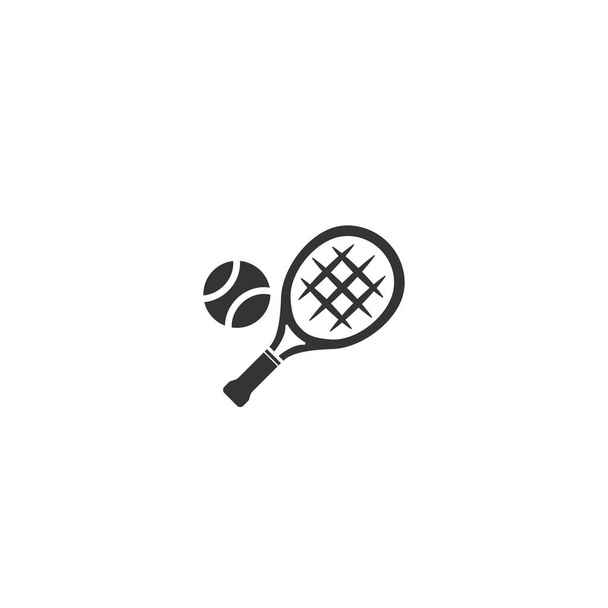 Raqueta y pelota, vector logo icono de tenis - Vector, imagen