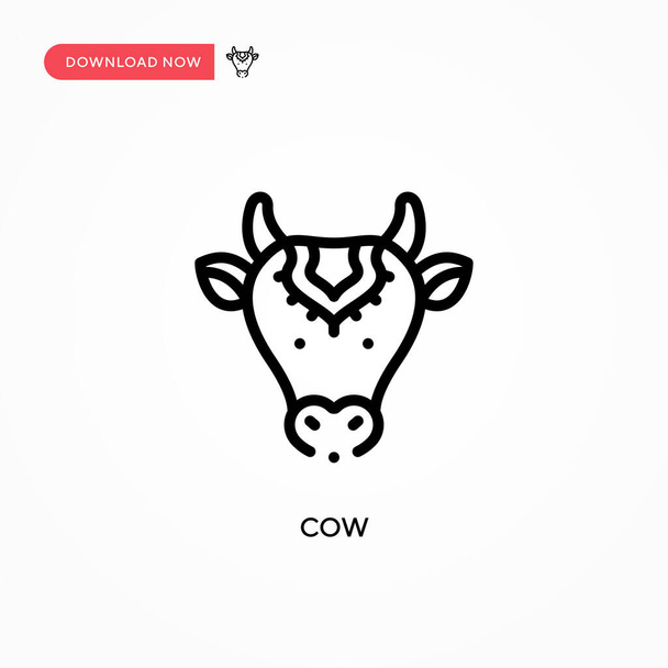 Vektorová ikona krávy. Moderní, jednoduchá plochá vektorová ilustrace pro webové stránky nebo mobilní aplikace - Vektor, obrázek