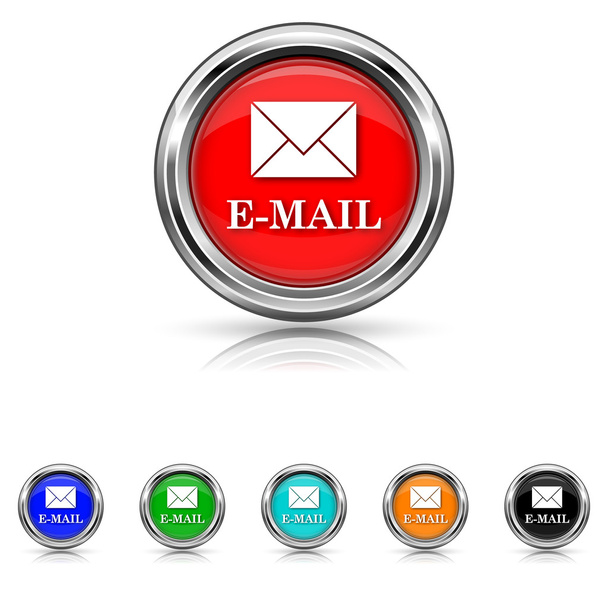 Zestaw sześciu kolorach e-mail ikon- - Wektor, obraz