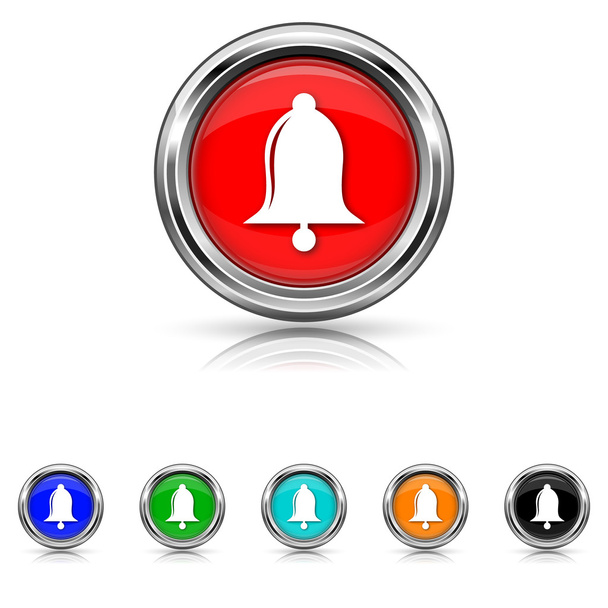 Bell icon - six colours set - Vector, Image