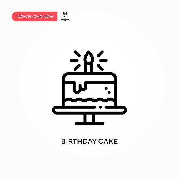 Значок вектора торта на день рождения. Современная, простая векторная иллюстрация для веб-сайта или мобильного приложения - Вектор,изображение