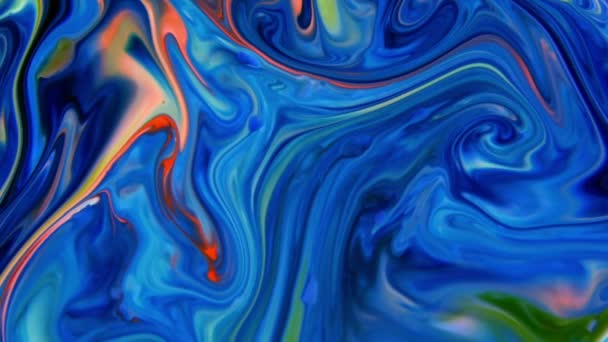 Vortex organique abstrait, hypnotisant surréaliste sans fin dans les étalements colorés détaillés de peinture de surface. - Séquence, vidéo