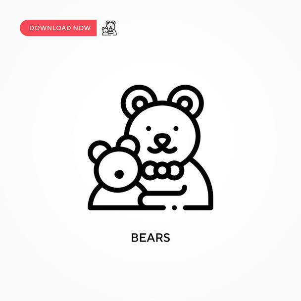 Bears vector icon. Modern, simple flat vector illustration for web site or mobile app - Vector, Image