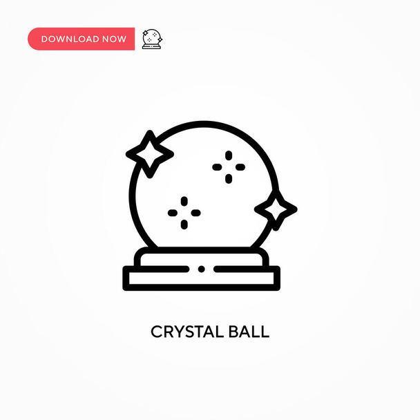 Kristallkugel-Vektorsymbol. Moderne, einfache flache Vektordarstellung für Website oder mobile App - Vektor, Bild