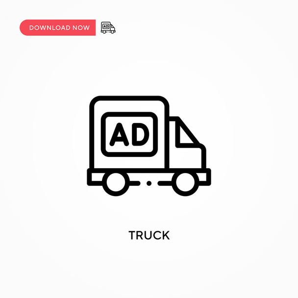 Icona del vettore del camion. Moderna, semplice illustrazione vettoriale piatta per sito web o app mobile - Vettoriali, immagini