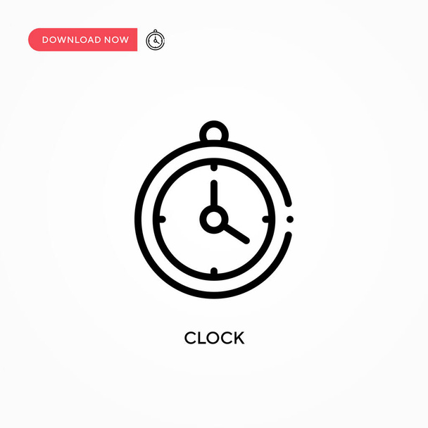 時計のベクトルアイコン。ウェブサイトやモバイルアプリのための現代的でシンプルなフラットベクトルイラスト - ベクター画像