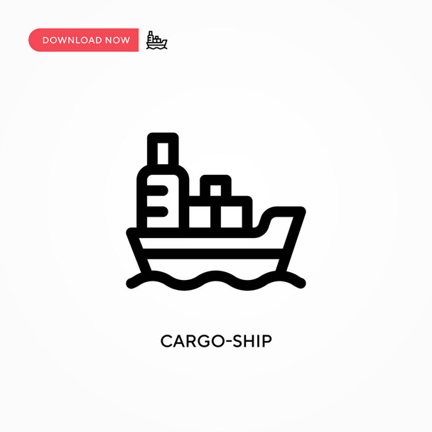 貨物船のベクトルアイコン。ウェブサイトやモバイルアプリのための現代的でシンプルなフラットベクトルイラスト - ベクター画像