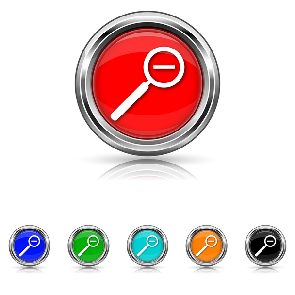 Zoom out icon - six colours set - Vector, Image