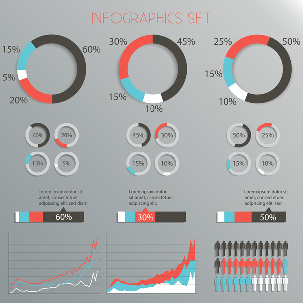 Infographics design set - Vector, imagen