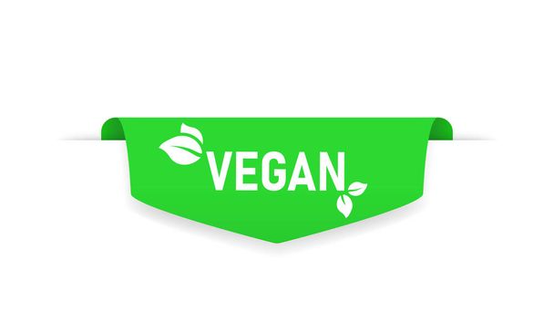 Veganes Label. Vegetarisch. Gesunde Ernährung. Vektor auf isoliertem weißem Hintergrund. EPS 10. - Vektor, Bild