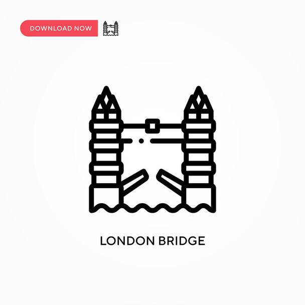 London Bridge Vector Ikone. Moderne, einfache flache Vektordarstellung für Website oder mobile App - Vektor, Bild