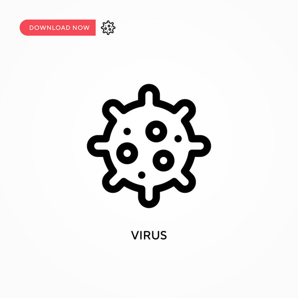 ウイルスベクターのアイコン。ウェブサイトやモバイルアプリのための現代的でシンプルなフラットベクトルイラスト - ベクター画像