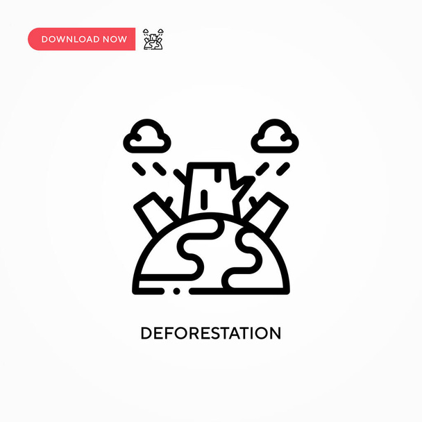 森林破壊ベクトルアイコン。ウェブサイトやモバイルアプリのための現代的でシンプルなフラットベクトルイラスト - ベクター画像
