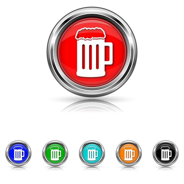Beer icon - six colours set - Vector, Image