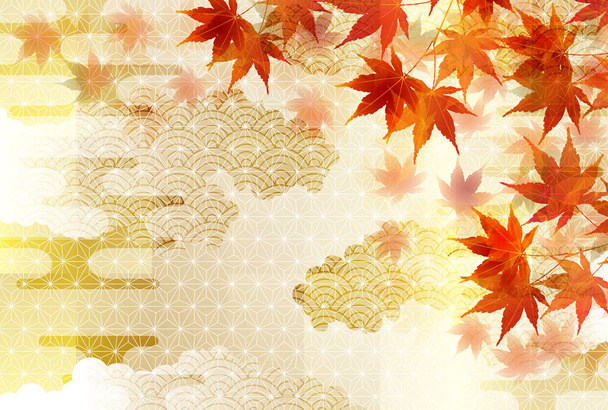 Őszi levelek Őszi japán minta háttér - Vektor, kép
