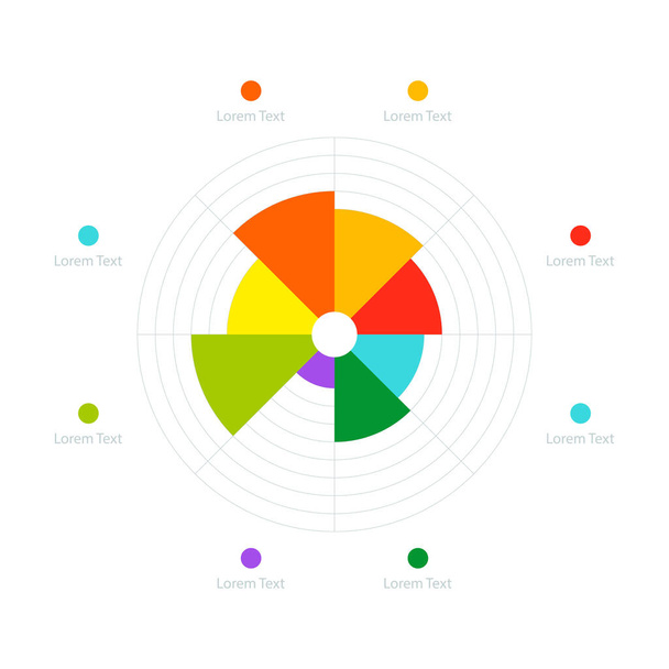 colorful flat design vector chart for business infographic - Vektor, obrázek