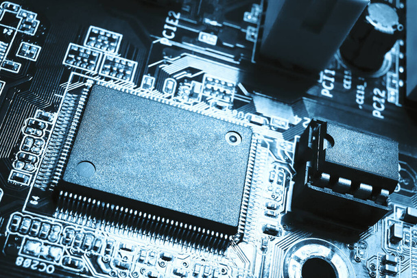 Close-up weergave van de centrale computer processor CPU blanco microchip voor kopieerruimte. Achtergrondinformatie moederbord - Foto, afbeelding