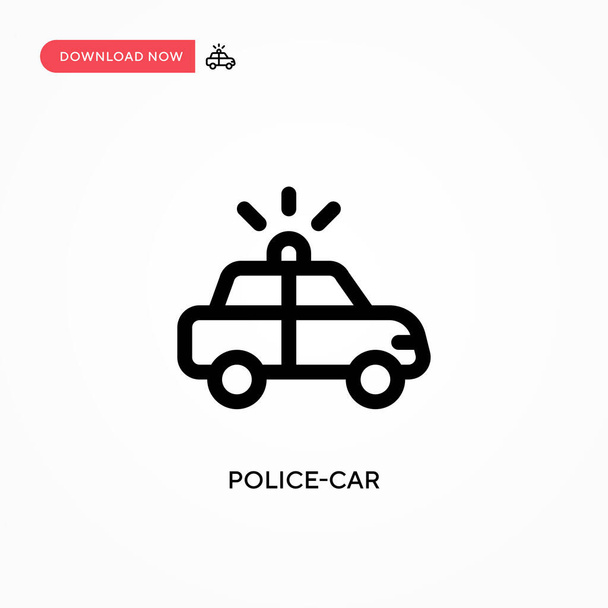 Polis arabası vektör ikonu. Web sitesi veya mobil uygulama için modern, basit düz vektör çizimi - Vektör, Görsel