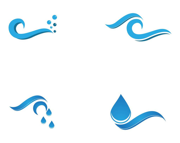 Water wave icon logo vector template - Vector, Image
