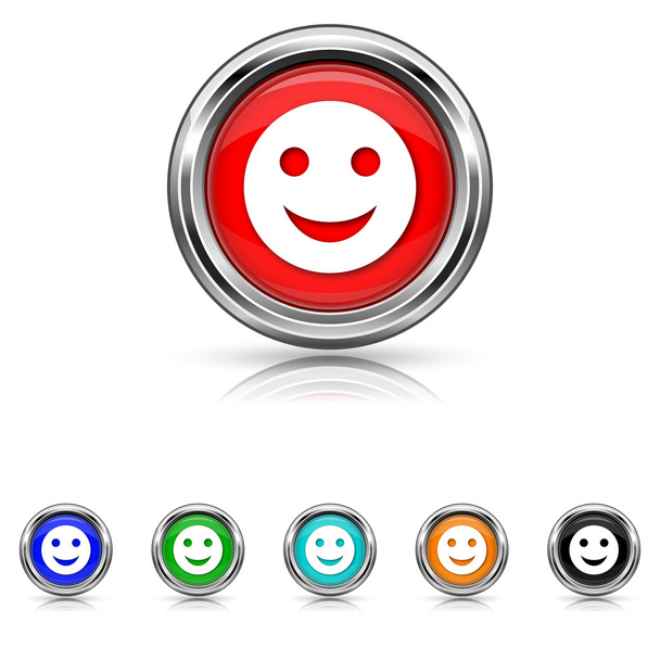 smiley icoon - zes kleuren instellen - Vector, afbeelding