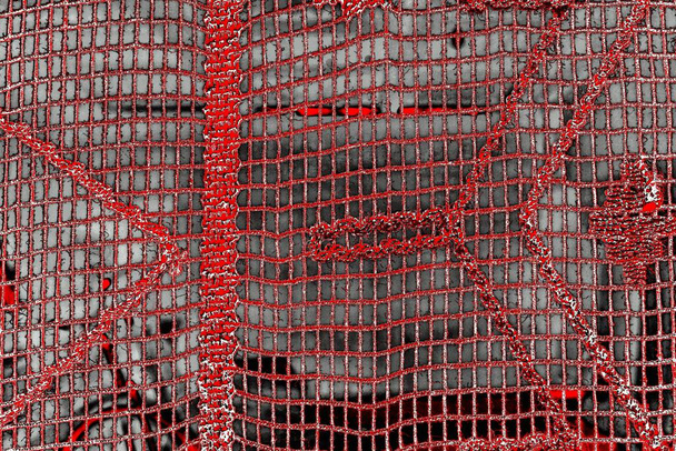 Pared gruesa de color rojo carmesí y negro, fondo texturizado - Foto, imagen