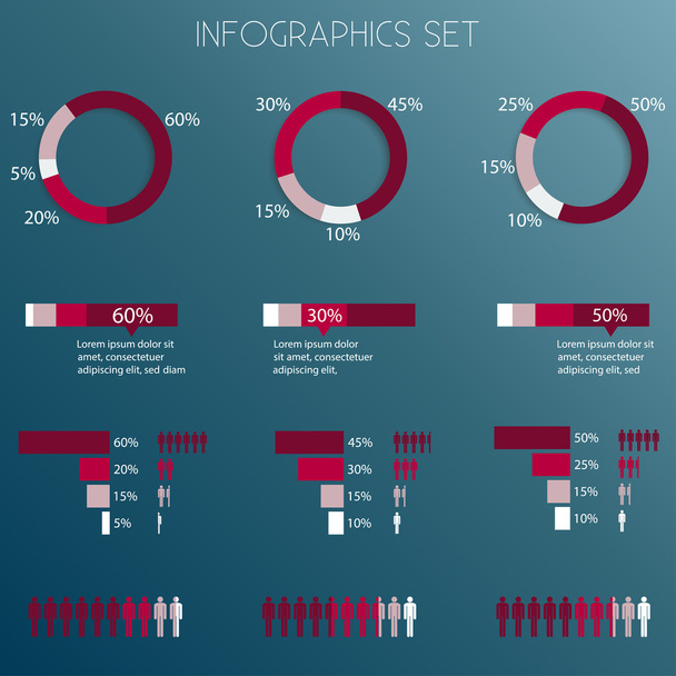 Infographics design set - Vektori, kuva