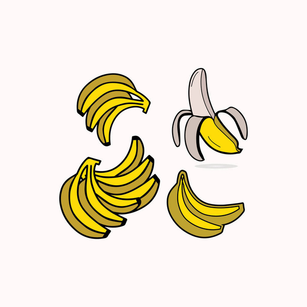 Banana logo modello vettoriale illustrazione Design - Vettoriali, immagini