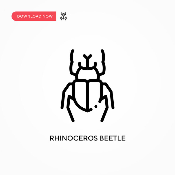 Icono de vector de escarabajo rinoceronte. Moderno, simple ilustración de vector plano para el sitio web o aplicación móvil - Vector, imagen