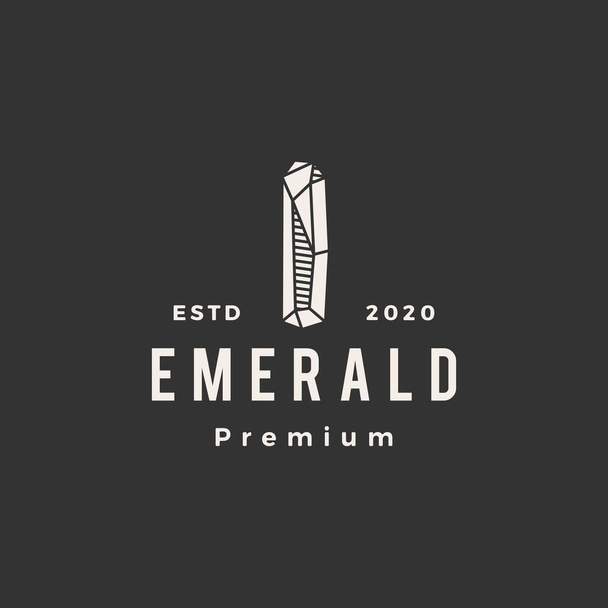 esmeralda joya hipster vintage logo vector icono ilustración - Vector, imagen