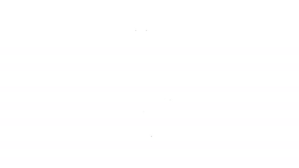 Fekete vonal Shotgun ikon elszigetelt fehér háttérrel. Vadászpuska. 4K Videó mozgás grafikus animáció - Felvétel, videó