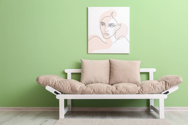 Stylish modern sofa in room - Zdjęcie, obraz