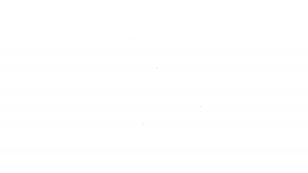 Linha preta ícone de impressão Paw isolado no fundo branco. Impressão de pata de cão ou gato. Pista animal. Animação gráfica em movimento de vídeo 4K - Filmagem, Vídeo