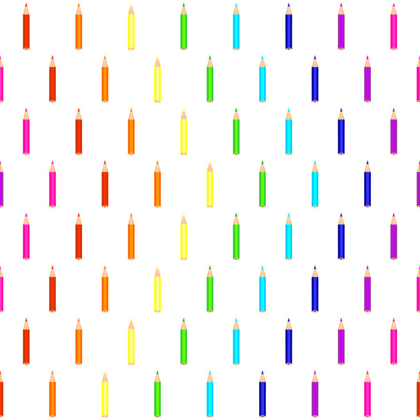 Wzór z kolorowymi ołówkami - Wektor, obraz